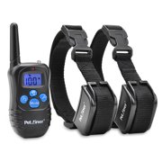Petrainer Dog Training Shock Collar with Remote Rechargeable Waterproof Dog Shock Collar for 2 Dogs with Beep, Vibration and Shock, 990 ft Range