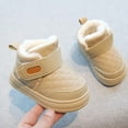 thumbnail image 4 of Toddler Boots Winter Girls Water Resistant Thermal Insulated Ankle Booties Solid Color Short Boots Outdoor Play Footwear for Toddler Kids Cold Weather Girls Winter Boots Khaki 4.5 Years-5 Years, 4 of 7