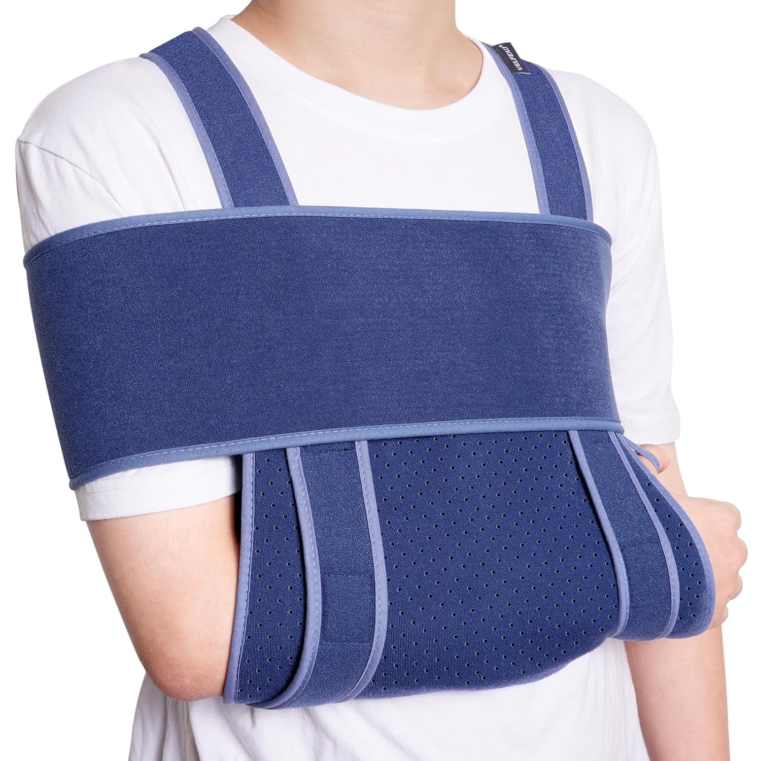 Supregear Mesh Arm Sling With Soft Shoulder Cushions, Adjustable Breathable Shoulder Immobilizer Shower Arm Sling Lightweight Medical Shoulder Elbow Support For Women Men, Fits Left/Right Arm, Black