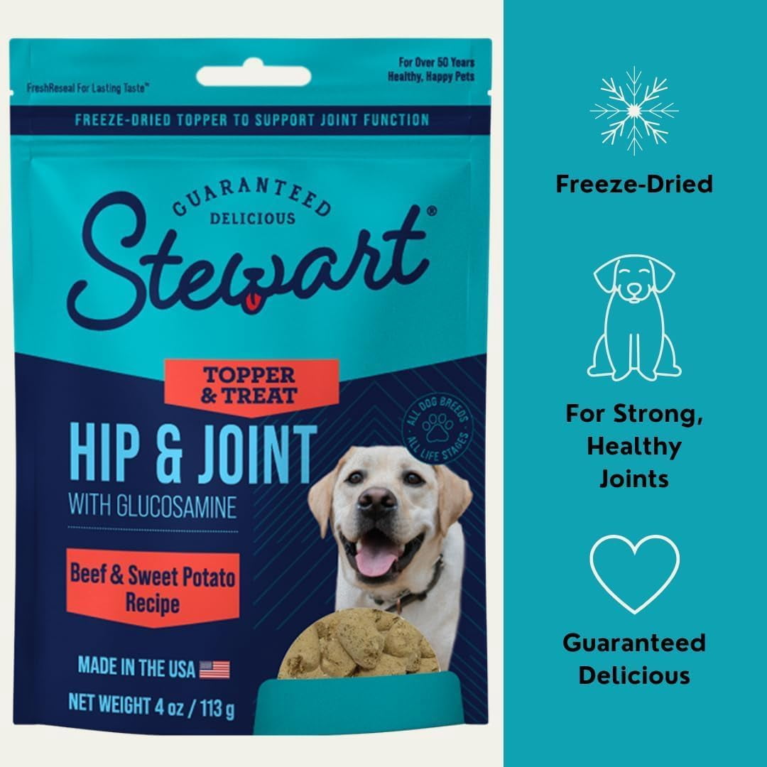 Stewart Freeze Dried Dog Food Topper Beef & Sweet Potato (Hip & Joint) - 8 oz. Pouch
