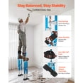 thumbnail image 2 of VEVOR Drywall Stilts, 24.2–40.3 Inch Adjustable Aluminum Painter Stilts, 228 lbs Load Capacity, Non-Slip Rubber Feet, Dual Spring Shock Absorption, Comfortable Leg Straps for Painting,Decoration,Blue, 2 of 9