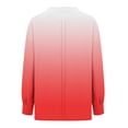 thumbnail image 6 of tklpehg Gradient Color Long Sleeve Shirts for Women Fall Tops Fashion Round Neck Casual Dressy Blouses Lightweight Loose Pullover(V03_ Red,M), 6 of 6