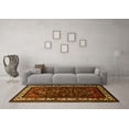 thumbnail image 3 of Ahgly Company Indoor Round Oriental Yellow Industrial Area Rugs, 4' Round, 3 of 4