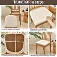 thumbnail image 4 of JUNWELL Waterproof Dining Chair Seat Covers Faux Leather Stretch Chair Slipcovers  8 Pack  Beige, 4 of 8