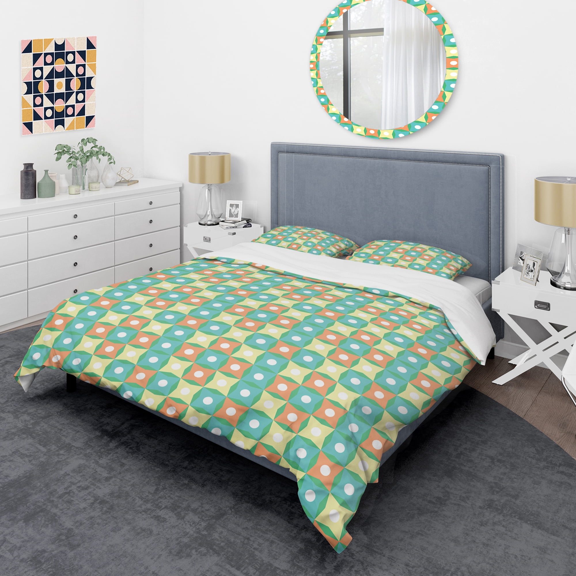Designart 'Abstract Design Retro Pattern I' Mid-Century Modern Duvet Cover Set
