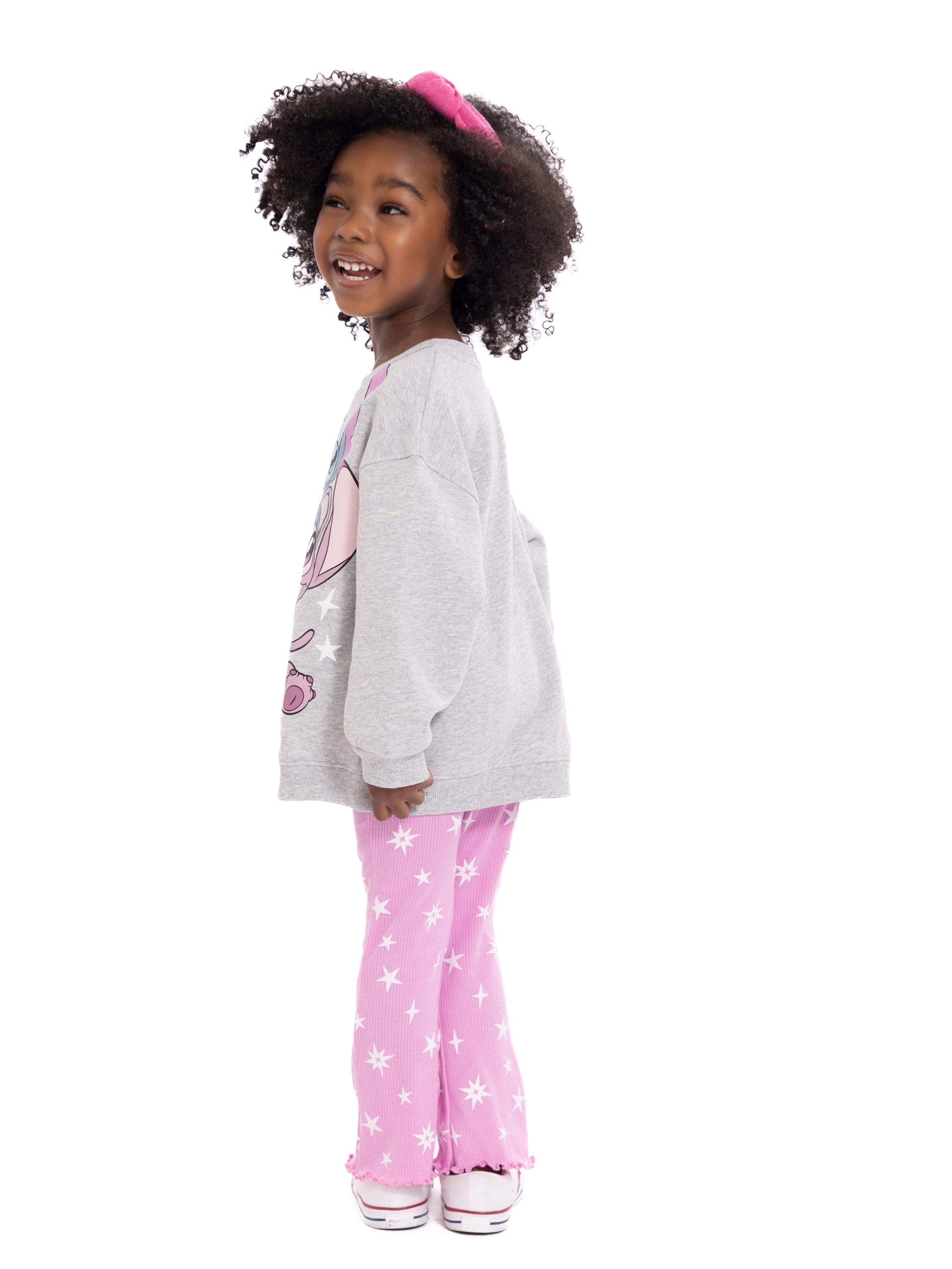 Stitch Toddler Girls Graphic Crewneck Sweatshirt and Flare Leggings Set, 2 Piece, Sizes 12M-5T