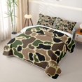 thumbnail image 3 of Manfei Retro Camouflage Bed Spread Queen,Woodland Bear Queen Coverlet Set,Brown Green,3 Pieces, 3 of 7