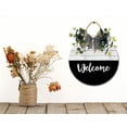 thumbnail image 3 of Welcome Sign Front for Door Decoration, 12 in Round Wood Wreaths Wall Hanging Outdoor, Farmhouse, Porch, for Spring Summer Fall All Seasons Holiday Christmas, 3 of 5