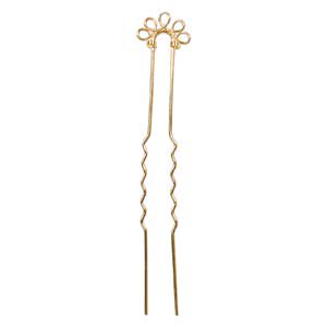 22k Gold Plated Metal 5 Loop Hair Pins Fun Craft Beading Project