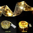 thumbnail image 4 of 32ft 100 LED Christmas Tree String Lights with Copper Wire and Ribbon Bows, Battery-Powered Gold Warm Light for Holiday Decorations, 4 of 6