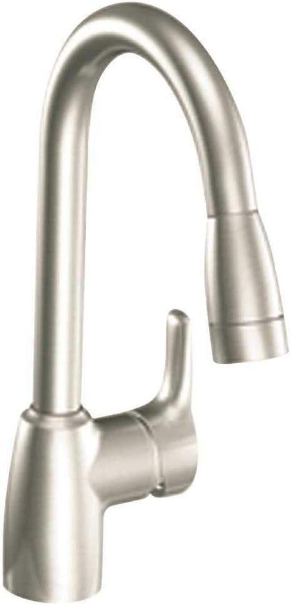 Cleveland Faucet Group Baystone One Handle Pullout Kitchen Faucet, Classic Stainless Steel, Lead Free