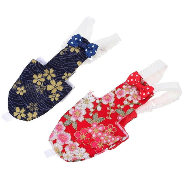 Pet Diapers Birds Diaper Printing Birds Urine Pad Practical Bird Clothing Daily Use Red Cotton Cloth 2Pcs