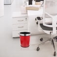 thumbnail image 5 of Retro Style Red Plastic, Leather Wastebasket with Stainless Steel Ring - 5L Capacity, 5 of 7
