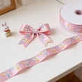 thumbnail image 3 of Easter Ribbon Decorative Weaving Tape with Bunny Egg Goblin Carrot Motifs 9 m Length Polyester Satin Holiday Gift Box Packaging Ribbon, 3 of 6