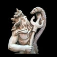 thumbnail image 2 of Homestyles 22 win. Antique White Poseidon Ruler of Sea Sitting on Rock Nautical Beach Extra Large Mermaid Statue, 2 of 3