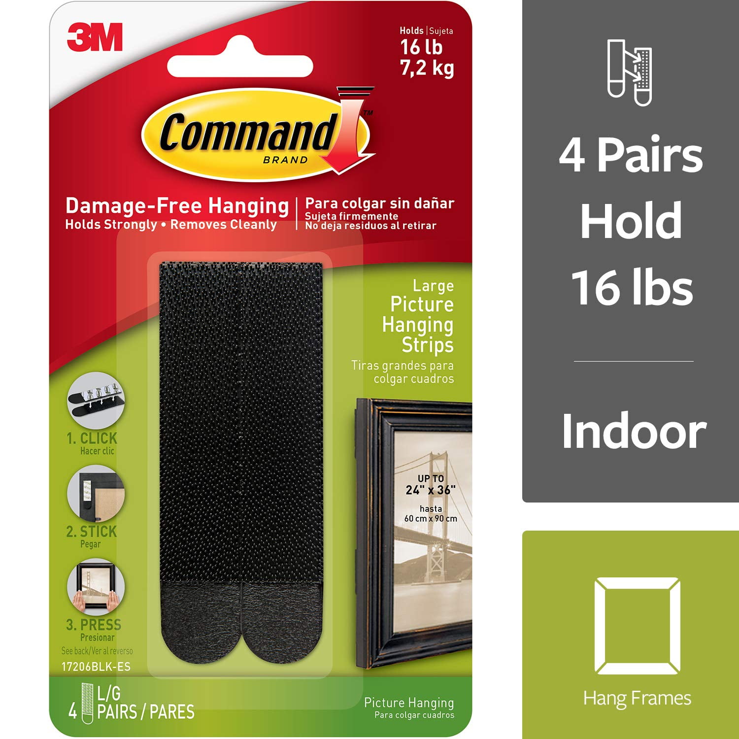 20 PAIRS COMMAND 3M DAMAGE FREE HANGING LARGE PICTURE STRIPS 16 lb NT 7465 