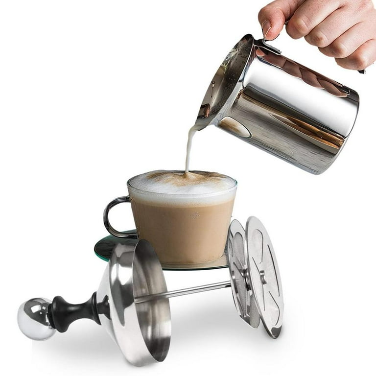Tohuu Milk Creamer Frother Stainless Steel Hand Pump Milk Foamer Handheld  Coffee Milk Frothing Pitchers Manual Operated Milk Foam Maker For  Cappuccino Coffee Latte Hot qualified 