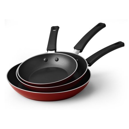 Cook N Home 3-Piece 8, 9.5, and 11-Inch Nonstick Saute Omelet Fry Pan