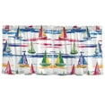 thumbnail image 7 of Yayeee Kitchen Curtains Tier Set of 2 Light Filtering 57"x24" Over Sink Window Panels, Hand Drawn Sailboats, 7 of 7