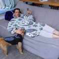 thumbnail image 3 of Blue Cute Hedgehog Wearable Oversized Blanket,Wearable Blanket Hoodie for Adults,Cozy Hooded Blankets with Super Pockets,Super Warm Fuzzy Pullover for Women & Men, 3 of 6