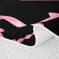 thumbnail image 5 of Manfei Pink Bow Letter A Twin Quilt Set, Kawaii Ribbon Twin Coverlet Set for Girls Women, 5 of 7
