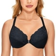 thumbnail image 2 of CHOK Women‘s Front Closure Full Coverage Lace Underwire Racerback Bra, 2 of 7
