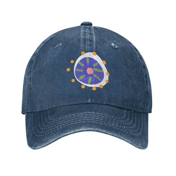 ZICANCN Purple Flower Coloring Adjustable Baseball Cap Women , Hats for Men Adult Washed Cotton Denim Baseball Caps Fashion Navy Blue