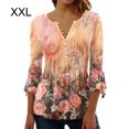 thumbnail image 3 of Camiseta de manga 3/4 Minnieouse túnica verano lavable multicolor Naranja XXL, 3 of 5