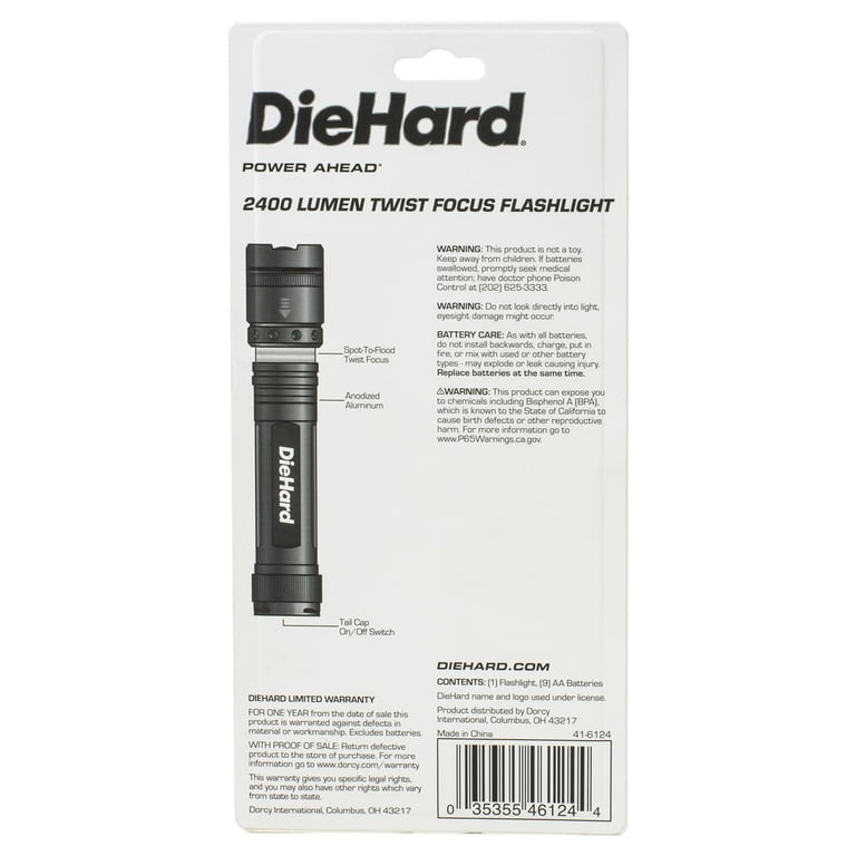 DieHard 41-6124 2,400-Lumen Twist Focus Flashlight - Walmart.com