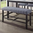 thumbnail image 2 of Counter Height Bench, Farmhouse Dark Brown Wooden Frame with Upholstered Seat, Kitchen/Dining, 48Wx14Dx25H | Upholstery | Foot Stools, 2 of 6