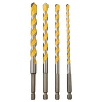 Masonry Concrete Drill Bit Set 4 Pcs, 1/4In Hex Shank, Industrial Carbide Drill Bit For Class/Brick/Plastic/Cement/Tile Drilling Fangkenuo
