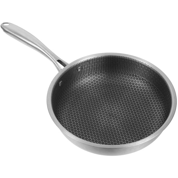 Sartén antiadherente de acero inoxidable con forma de panal y asa para freír huevos, apta para lavavajillas y horno Para todo tipo de cocinas