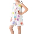 thumbnail image 2 of Zpanxa Ensemble 2 Pcs pour Filles Haut Sans Manches avec Short Coton Tenue d'Intérieur d'Été 2-3 Ans, 2 of 6