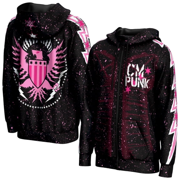Youth ProSphere Black CM Punk Lightning Full-Zip Hoodie