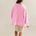 thumbnail image 6 of ClodeEU Womens Batwing Sleeve V Neck Sweatshirts,Bohemian Slouchy Loose Fit Shirts Pink,Womens Plus XXL, 6 of 6