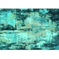 thumbnail image 1 of Ahgly Company Machine Washable Indoor Rectangle Oriental Turquoise Blue Industrial Area Rugs, 4' x 6', 1 of 4