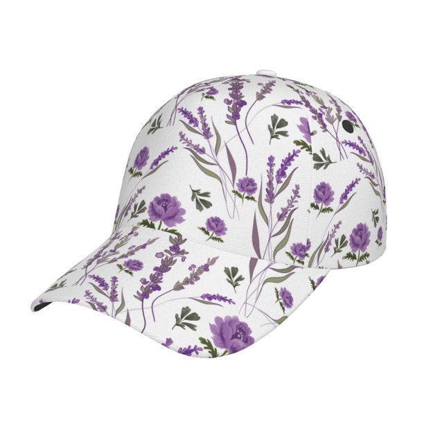 Balery Lavender Flowers Gorra de béisbol de tamaño ajustable para correr, entrenar y actividades al aire libre. Gorra de papá para todas las estaciones.