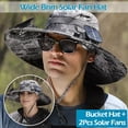 thumbnail image 2 of SunBreeze Wide Brim Solar Fan Hat, UPF 50+ Sun Protection Fishing Hat with Dual Cooling Fans, Adjustable Outdoor Hat for Men & Women, Ink Gray, 2 of 9