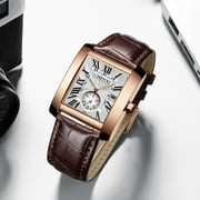 CHENXI Vintage Classic Square Brown Leather Strap Wrist Watches Fashion Brand Watches Men's Quartz Clock Montre Femme