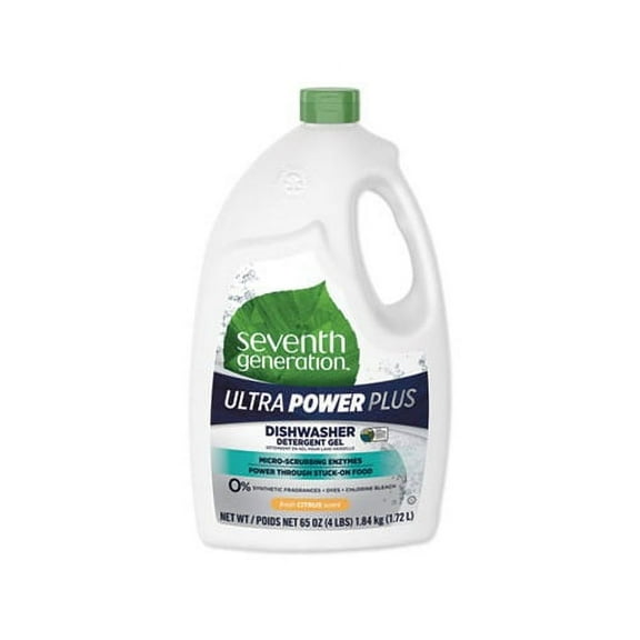 Natural Auto Dishwasher Gel Ultra Power Plus, Fresh Citrus, 65 oz Bottle, 6/CT