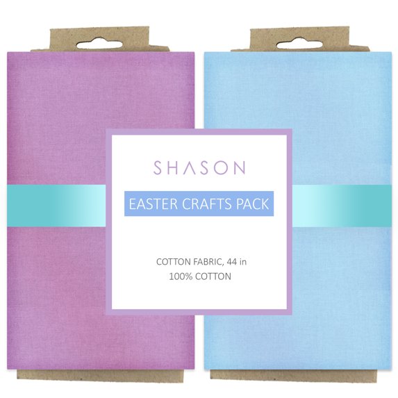 Shason Textile (3 Yards) Pack of 2 100% Cotton Theme Bundle for Crafts and Projects, Easter Pack
