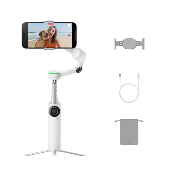 Gimbal para teléfono Insta360 Flow 2 Pro White con aplicaciones iOS AI Track