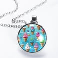 thumbnail image 2 of Cream Women's Glass Circular Pendant Necklace, 2 of 5