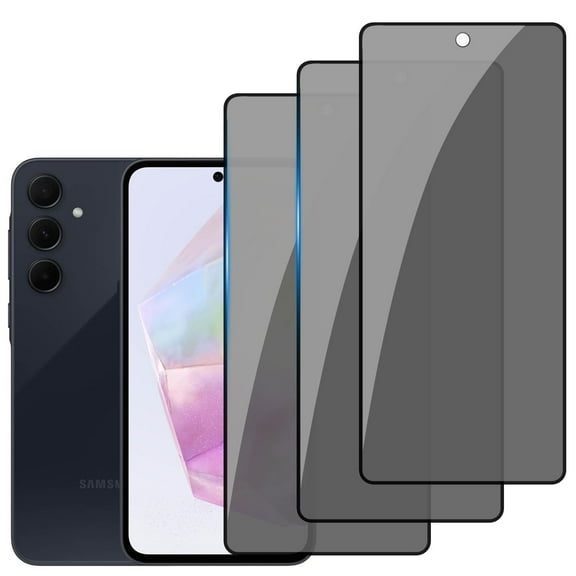 ZYQEEE Privacy Screen Protector for Samsung Galaxy A35 5G 6.6", Scratch Resistant Anti-Spy Tempered Glass Film, Bubble Free, Easy Installation,Case Friendly,3 Pack