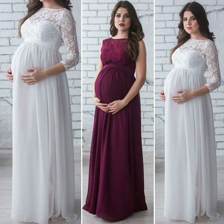 Pregnant Mother Dress New Maternity Photography Props Women Pregnancy Clothes Lace Dress For Pregnant Photo Shoot Clothing Wedding Party