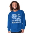 thumbnail image 5 of Broke Up With Gym Fitness Exercise Women Crewneck Sweatshirt Brisco Brands L, 5 of 6