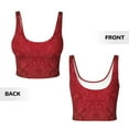 thumbnail image 3 of Sikiie Vintage Burgundy Print Strappy Sports Bra for Women Padded Push Up Sports Bra Athletic Running Sports Bra Workout Bra Yoga Bra, 3 of 5