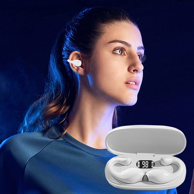 Ganfancp 2024 Nuevo H02 Auriculares de Conducción Auricular para Los Deportes Sin Entrada En Los Oídos Fuerte Paciencia Slicker Running Wireless Earclip Auriculares Bluetooth Ofertas de La Semana 1 A