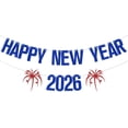 thumbnail image 1 of Bonne Année 2026 Banner, Décorations de Fête du Nouvel An 2026, Bonjour 2026, Bienvenue en 2026 Banner, Décorations de Fête du Réveillon du Nouvel An (Bleu et Rouge), 1 of 2