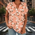 thumbnail image 3 of purcolt Womens Short Sleeve Shirts V Neck Floral Printed Button Tunic Tops Dressy Casual T Shirts Summer Blouses, 3 of 6